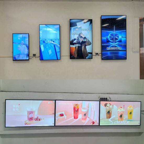 Wall Mounted Hanging Android LCD Digital Signage FHD Advertising Display Screen with CMS Remote Control for Shop Mall Re