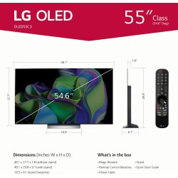 LG C3 Series 65"/55"-Inch 65C3 55C3 Class OLED evo Smart TV OLED65C3PUA - AI-Powered 4K, Alexa Built-in