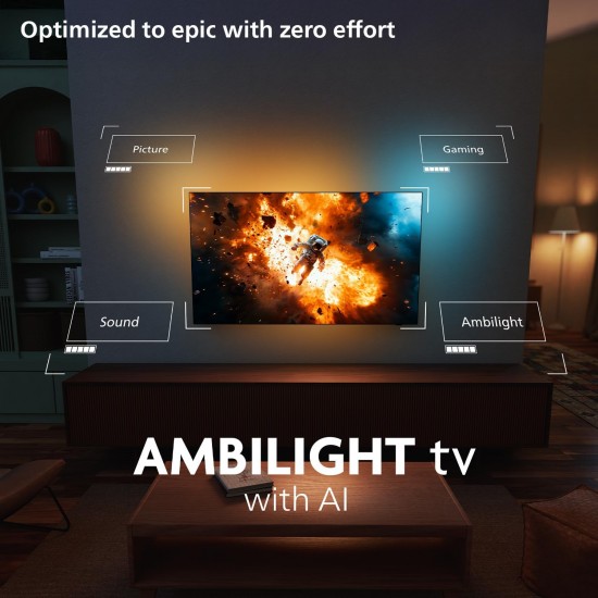 Philips Ambilight 55OLED810 65OLED810 4K OLED Smart TV - 55"/65" Inch Display with  Ultra HD, Google TV