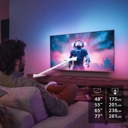 Philips Ambilight 77OLED760 4K OLED Smart TV - 77-inch Screen with P5 AI Perfect Picture Engine Ultra HD, Titan OS, Dolby Vision and Atmos Sound - Works with Alexa and Google Voice Assistant