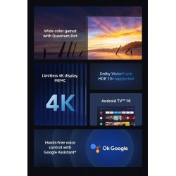 Xiaomi Q1E 55" Smart TV (QLED 4K Ultra HD Android TV) [Energy Class G] Brand: Xiaomi, Wifi, L55M6-6Esg