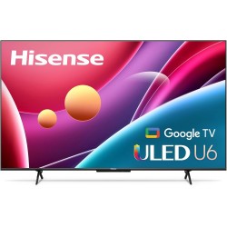 Hisense ULED 4K Premium Quantum Dot QLED Series U6H 55"/75"-Inch Smart Google TV, Dolby Vision Atmos, Voice Remote, Compatible with Alexa