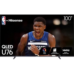 Hisense 100-Inch Class U7 Series ULED 4K UHD Google Smart TV ( 100U76N U76N ) - QLED, Native 144Hz, Motion Rate 480, Dolby Vision, Full Array Local Dimming, Game Mode Pro, Alexa Compatibility Storage, 5G Connectivity, and IMAX Enhanced