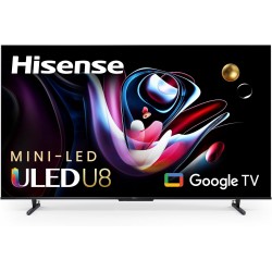 Hisense 75"/ 85" -Inch Class U8 U8K Series Mini-LED ULED 4K UHD Google Smart TV 75U8K 85U8K  - QLED, 480 Motion Rate, 144Hz Game Mode Pro, Dolby Vision IQ, HDMI 2.1, Alexa Compatibility, 2.1.2 Multi-Channel Audio