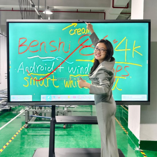 Good Quality Price Touch Interactive Whiteboard Android windows Ops Double System Digital Blackboard for University